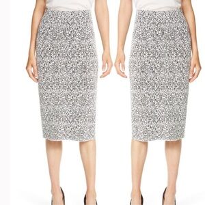 Hugo Boss Fucille Knit Midi Pencil Skirt in Black Fantasy Sz M